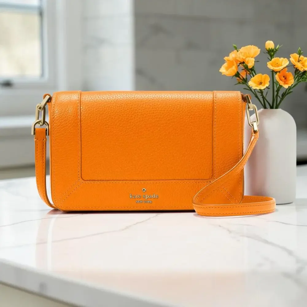 Kate Spade NWT Lena Mini Crossbody Bag Leather Orange Zinnia KH784 MSRP $299